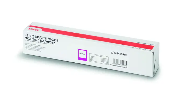 Oki C310/330/510/530/MC351 Toner Magenta 2000 oldalra